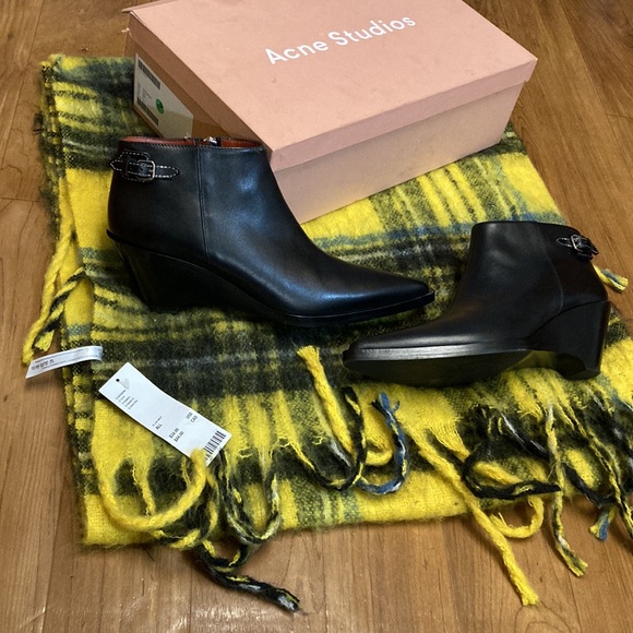 Acne Studios Carrie Wedge Bootie Black size 40 - Picture 9 of 15